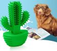 Cactus Shape Dog Toothbrush Stick Puppy Dental Care Brushing Stick Effective Doggy Teeth Cleaning Massager Natural Rubber Bite Resistant Chew Toys