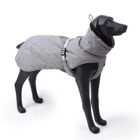 New Style Dog Winter Jacket with Waterproof Warm Polyester Filling Fabric-(Gary , size XL)