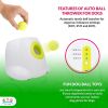 PUREVACY White Automatic Dog Ball Launcher Machine; Automatic Tennis Ball Thrower for Dogs 10.2 x 8.3 x 10.6; ABS Automatic Ball Launcher for Dogs; Pe