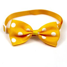 Pet Supplies Accessories Polka Dot Bow Tie (Option: Yellow And White Dots-Free Size)