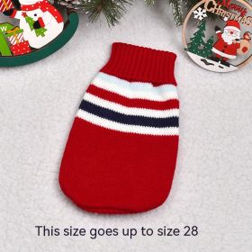 Dog Cat Sweater Pet Clothes Clothing (Option: Red Stripes-12)