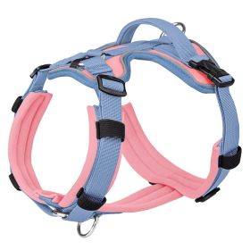 Breathable Reflective Explosion-proof Vest Dog Harness (Option: Pink Blue-S)