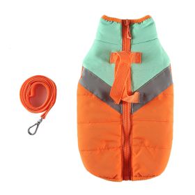 Winter Clothing Cotton Coat Dog Clothes Chest And Back Size Casual Cotton-padded Jacket Pet's Chest-back (Option: Orange-L)