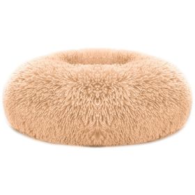 Pet Dog Bed Soft Warm Fleece Puppy Cat Bed Dog Cozy Nest Sofa Bed Cushion M Size (Color: Brown, size: M)