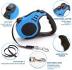 Dog Leash Retractable for Small Medium Dog up to 33lbs Nylon Tape/Ribbon Anti-Slip Handle One-Handed Brake Pause Lock