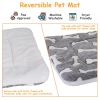 Dog Bed Mat Comfortable Flannel Dog Crate Pad Reversible Cushion Carpet Machine Washable Pet Bed Liner with Bone Patterns