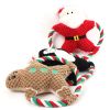 Christmas pet plush toys dog voice toys grinding teeth resistant toys cat toy cartoon cotton rope toy