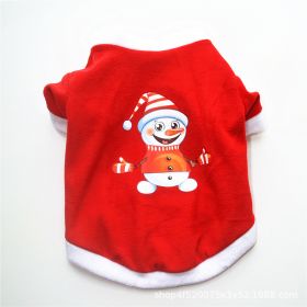 Pet Clothing Dog Warm Embroidery Christmas Style (Option: Snowman-M)