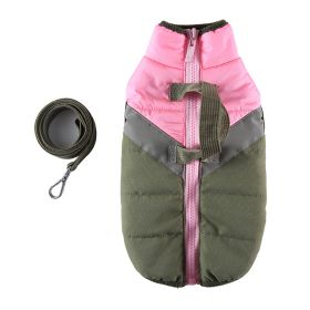 Winter Clothing Cotton Coat Dog Clothes Chest And Back Size Casual Cotton-padded Jacket Pet's Chest-back (Option: Army Green-XL)